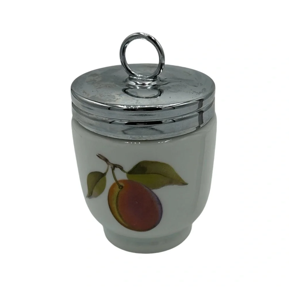 Royal Worcester King Size Porcelain Egg Coddler Berries Vintage England